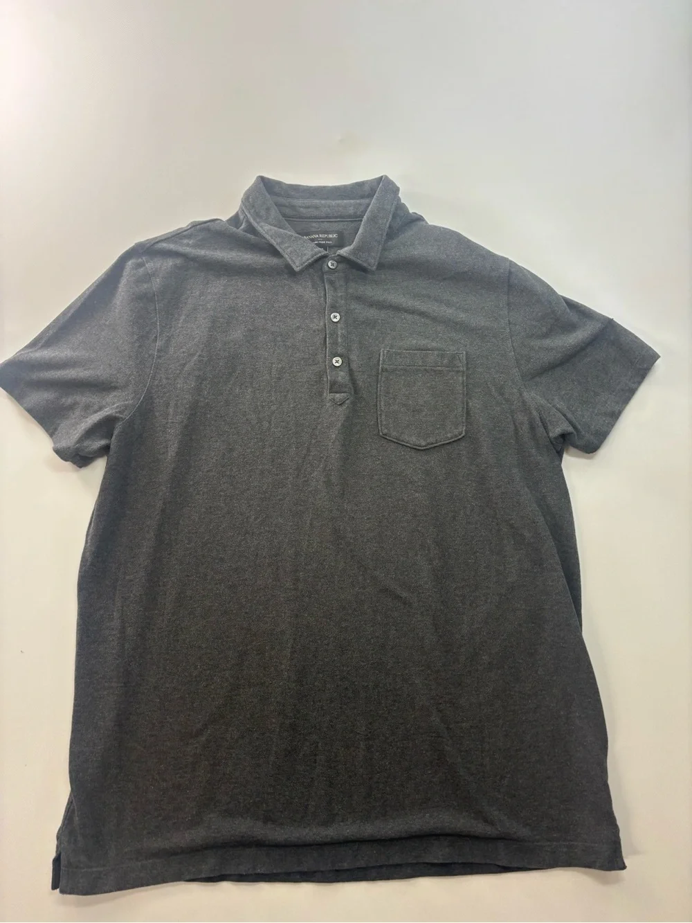 Banana Republic Men's Charcoal Wicking Pique Polo Short Sleeve Mens Size XL